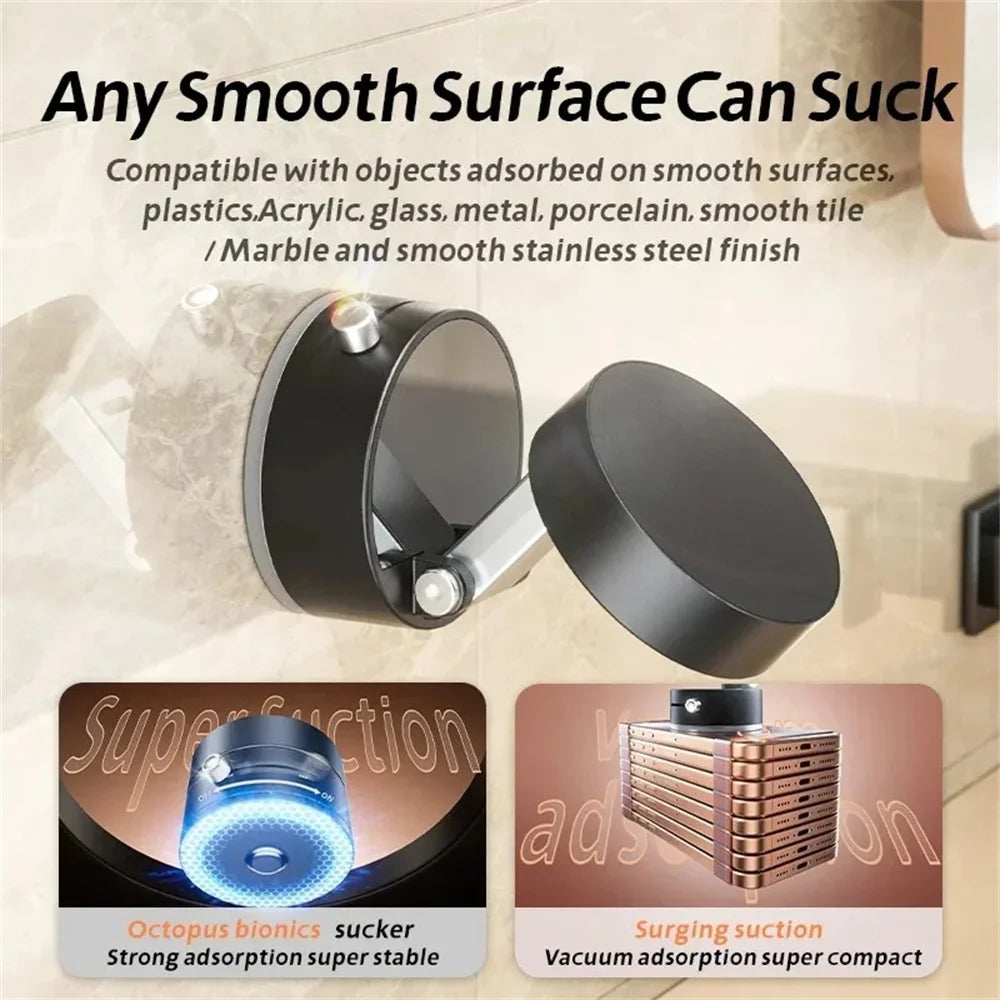 Vacuum Suction Cup Magnetic Car Phone Holder Double-Sided Foldable Magnetic Auto Phone Bracket Car Interior Bracket Accessories