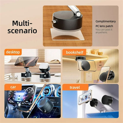 Vacuum Suction Cup Magnetic Car Phone Holder Double-Sided Foldable Magnetic Auto Phone Bracket Car Interior Bracket Accessories