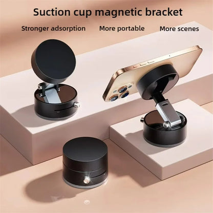 Vacuum Suction Cup Magnetic Car Phone Holder Double-Sided Foldable Magnetic Auto Phone Bracket Car Interior Bracket Accessories